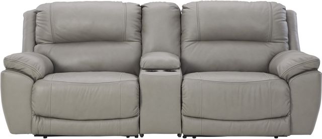 Signature Design by Ashley® Dunleith 3-Piece Gray Power Reclining Loveseat with Console-0