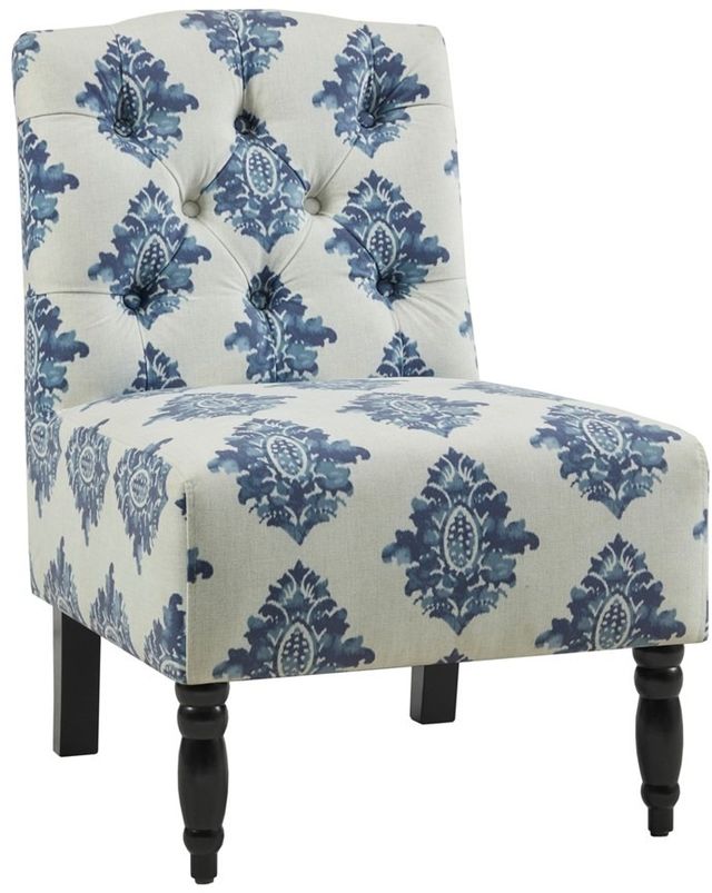 Olliix by Madison Park Lola Navy/Cream Tufted Armless Chair-1