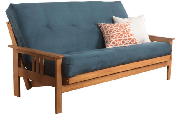 Kodiak Furniture Monterey Suede Navy/Butternut Full Futon with Mattress-0