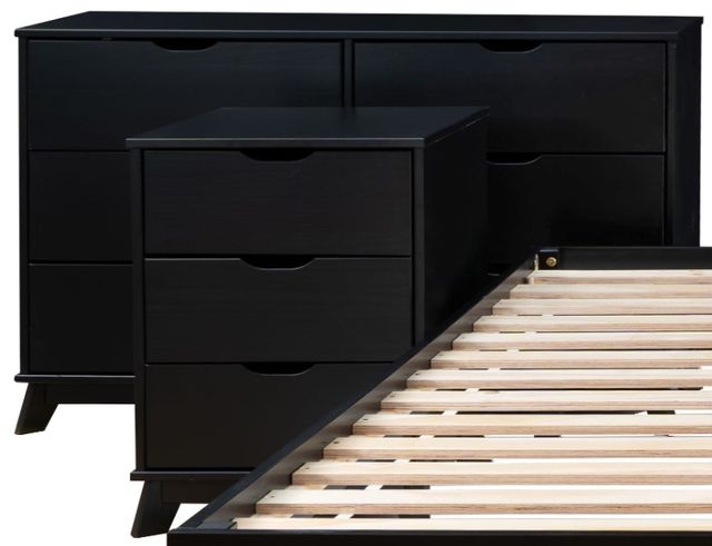 Powell® Portix 4-Piece Black King Simple Bedroom Set-1