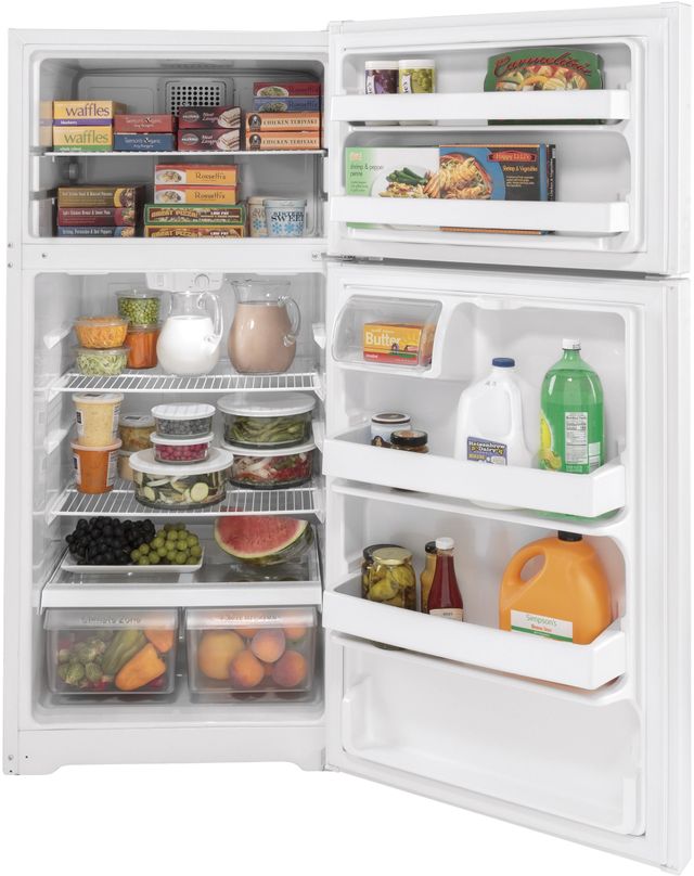 GE® 28 in. 15.6 Cu. Ft. White Top Freezer Refrigerator-2