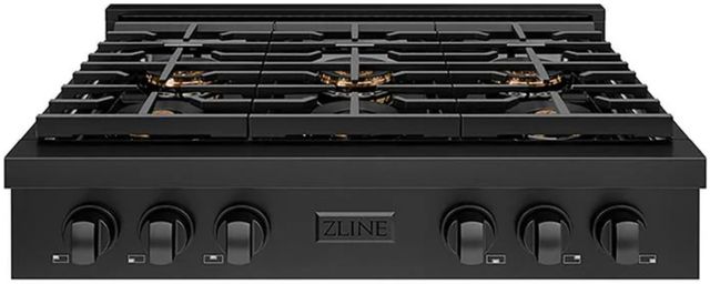 ZLINE Paramount 36" Black Satin Stainless Steel Gas Rangetop with 6 Burner DuoPro™ Cooktop-0
