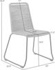 Armen Living Shasta 2-Piece Black/Brick Red Rope/Steel Outdoor Dining Side Chair Set-2