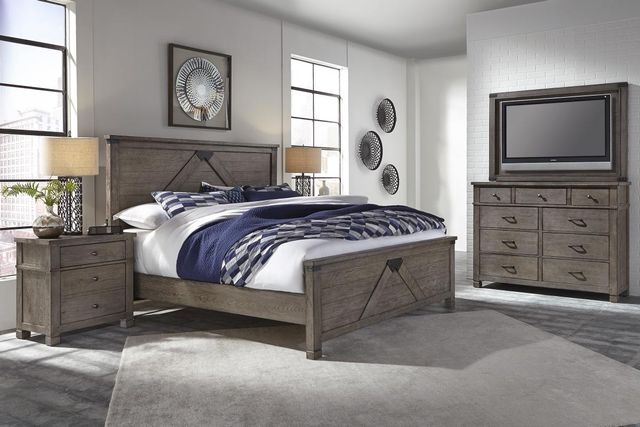 aspenhome® Tucker Stone Queen Panel Bed-1