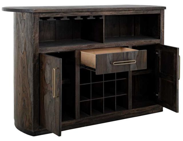 International Furniture Direct Balam Stained Dark Bar-4