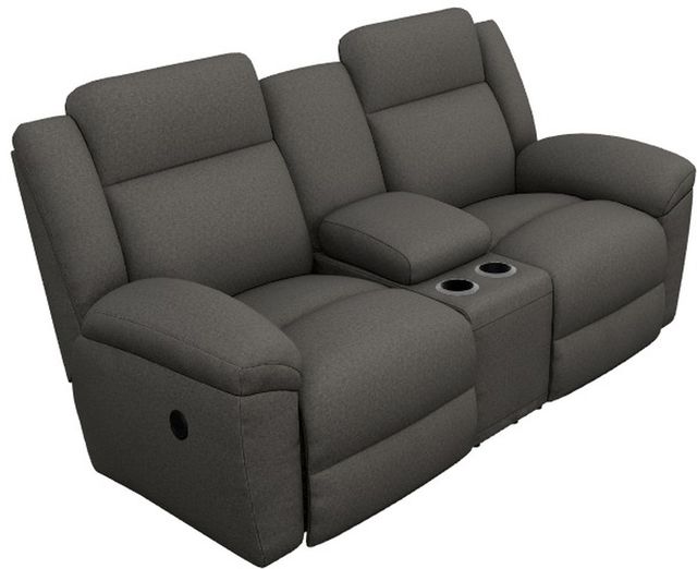 La-Z-Boy® Joel Charcoal Manual Reclining Loveseat with Console-1