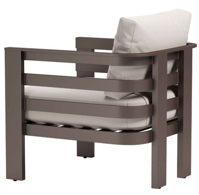 Zuo® Modern Bal Harbor Brown/White Aluminum Fabric Outdoor Accent Chair-4