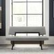 Armen Living Channell Charcoal/Walnut Upholstered Dining Bench-4