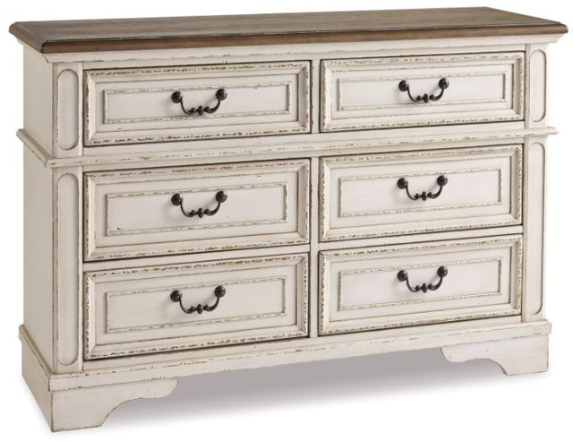 Signature Design by Ashley® Realyn 4-Piece Chipped White California King Upholstered Panel Bed Set-2