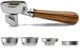 Lelit Zebra Wooden Handle 58 mm Porta Filter with 2 Outlets Wood Line-0