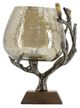 A & B Home Antique Nickel/Gold/Walnut Aluminum Votive Holder-1