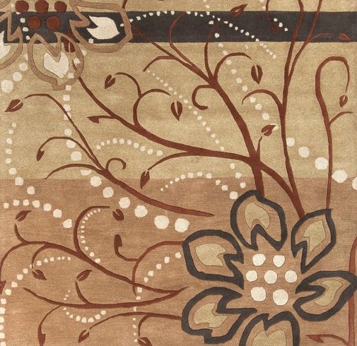 Surya Athena Brown Floral 5'x8' Area Rug-2