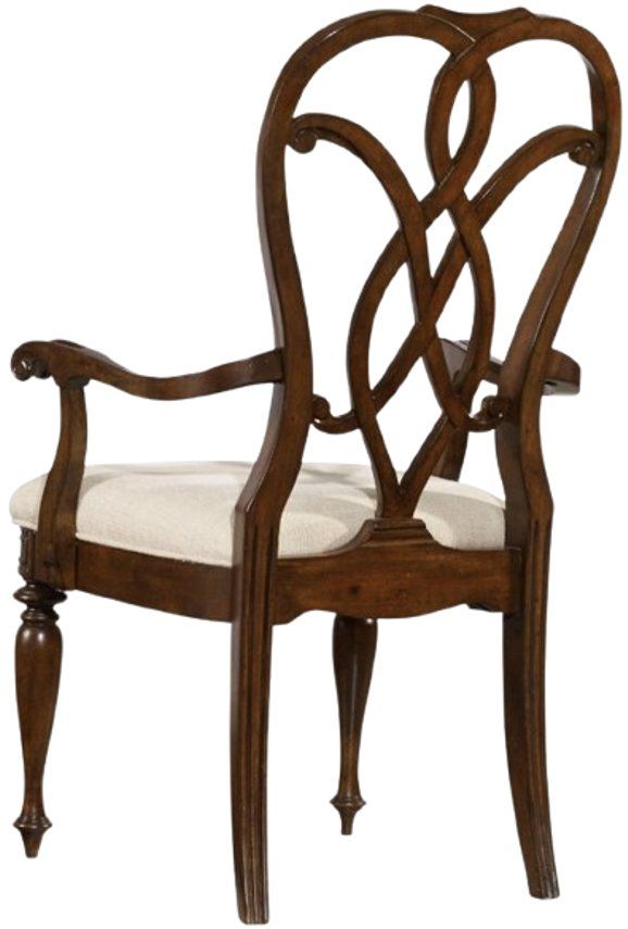 Hooker® Furniture Leesburg Alabaster/Mahogany Splat Back Dining Arm Chair-2