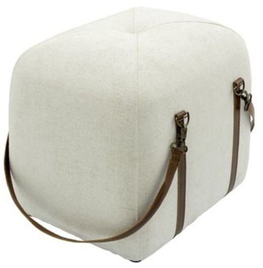 YHD White Denver Ottoman Pouf-0