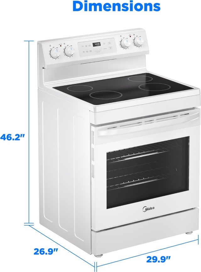 Midea® 30" White Freestanding Electric Range-2