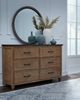John Thomas Furniture® Vista Coal/Hickory Dresser and Mirror-1