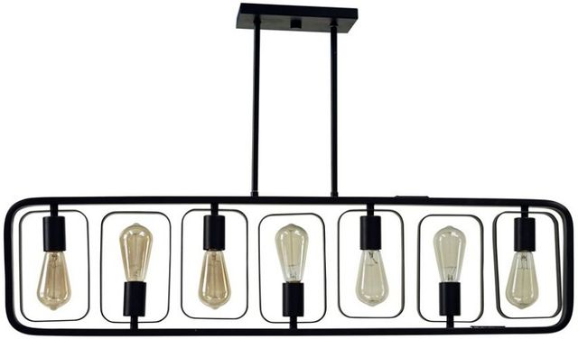 YHD Elliptical Matte Black 7-Light Island Lighting-4