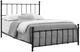 Bernards Zora Black Full Flat Rail Spindle Metal Bed-3