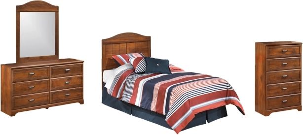 Signature Design by Ashley® Barchan 4-Piece Medium Brown Twin Youth Panel Headboard Bedroom Set-0