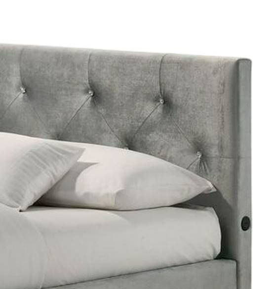 Elements International Amberley Gray Full Youth Corner Panel Bed-2