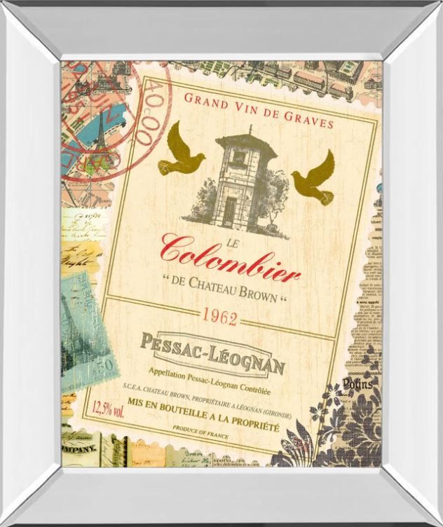 Classy Art Wine Tour 1 by Maria Mendez Mirror Framed Wall Art-0