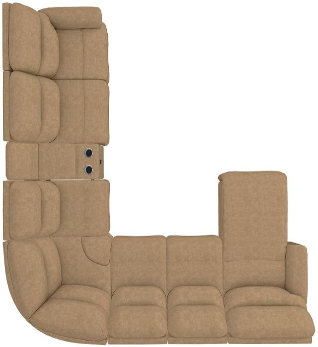La-Z-Boy® Trouper Camel Reclining Sectional with Custom Layout Options-3