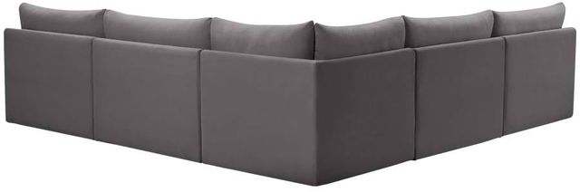 Meridian Furniture Jacob 5-Piece Grey Velvet Modular Sectional Set-3