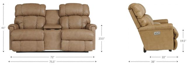 La-Z-Boy® Pinnacle Antique Power Wall Reclining Loveseat with Console and Headrest-2