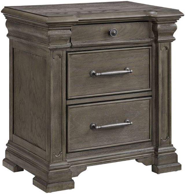 Elements International Kings Court Gray Nightstand-0