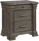 Elements International Kings Court Gray Nightstand-0