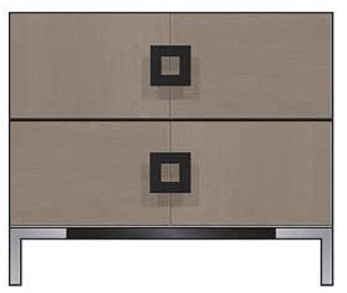 Country View Woodworking Customizable American Modern 28" Square Black 2-Drawer Metal Legs Nightstand-0