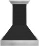 ZLINE 36" Rustic Shiplap Black Finish Wooden Wall Mounted Range Hood with Stainless Steel Accents -0