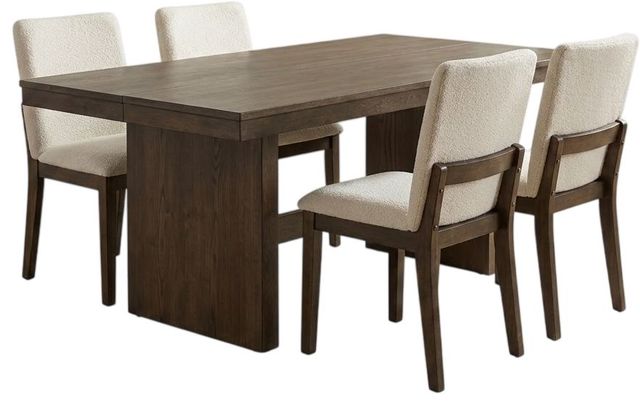 New Classic® Home Furnishings Kody 5-Piece Cream/Walnut Dining Table Set-0