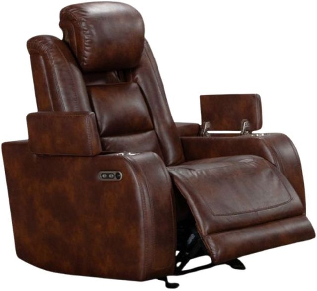 New Classic® Home Furnishings Chester Brown Power Glider Recliner-3