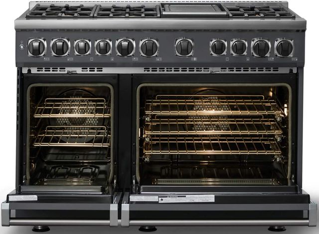 Viking® 7 Series 48" Cast Black Pro Style Dual Fuel Range with 12" Griddle-1
