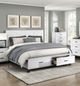 Homelegance® Garretson Metallic Gray/White Eastern King Panel Bed with Footboard Storage-0