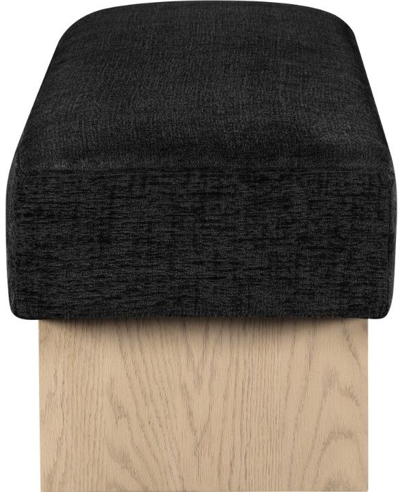 Meridian Furniture Alora Black/Natural Upholstered Bench-3