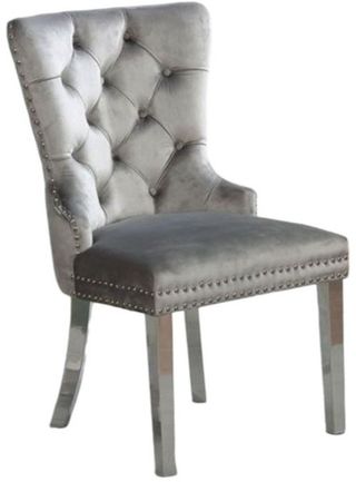 Furniture of America® Jewett 2-Piece Chrome/Gray Wingback Chair Set
