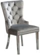 Furniture of America® Jewett 2-Piece Chrome/Gray Wingback Chair Set-0
