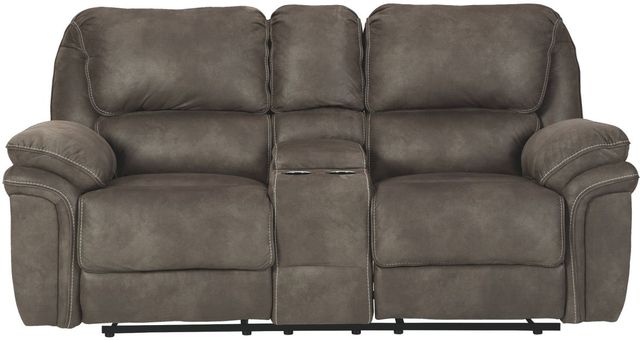 Benchcraft® Trementon Graphite Power Reclining Loveseat with Console-1