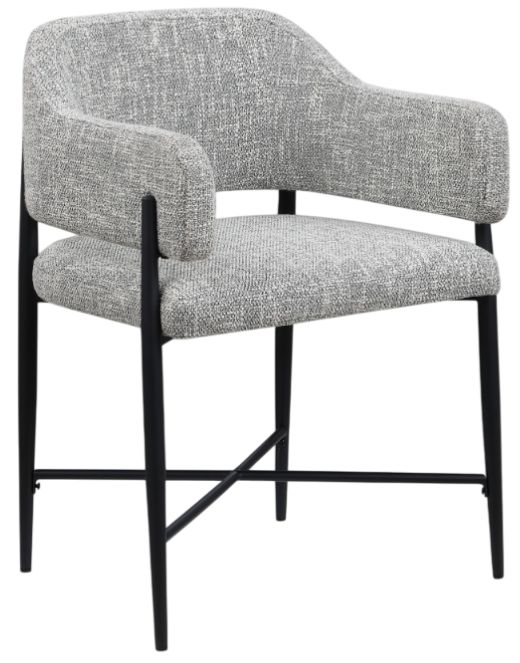 Meridian Furniture Dame Gray/Black Upholstered Dining Chair-0