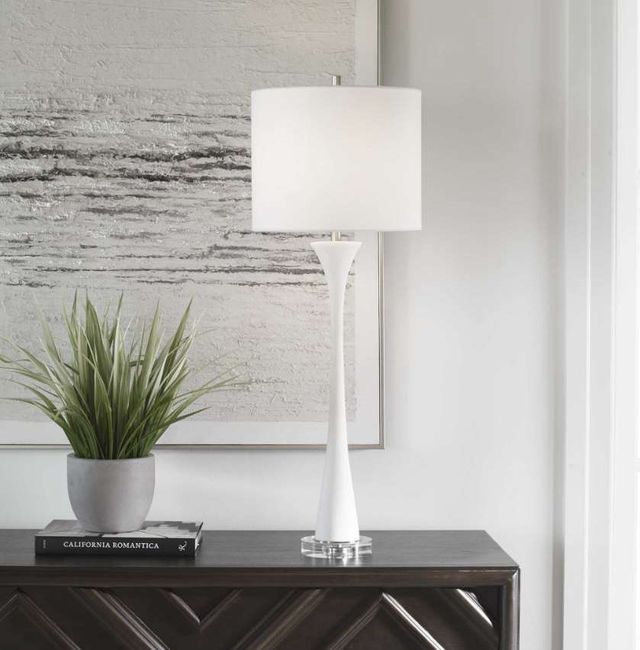 Uttermost® Fountain White Buffet Lamp-1