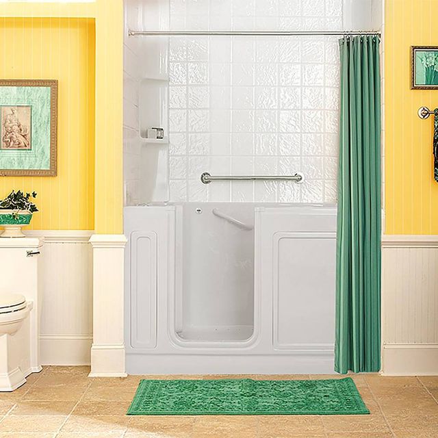 American Standard Luxury Series White Alcove Walk-In Soaking Bathtub-2