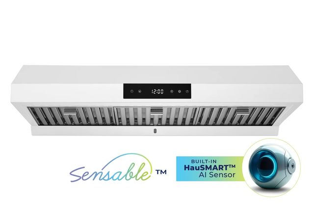 Hauslane 36" Matte White Under Cabinet Sensable HauSmart AI Sensor Range Hood with Stainless Steel Filters-0