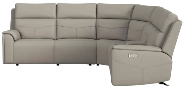 Flexsteel® Vernon Dove Gray Fabric Power Reclining Sectional with Custom Layout Options-1