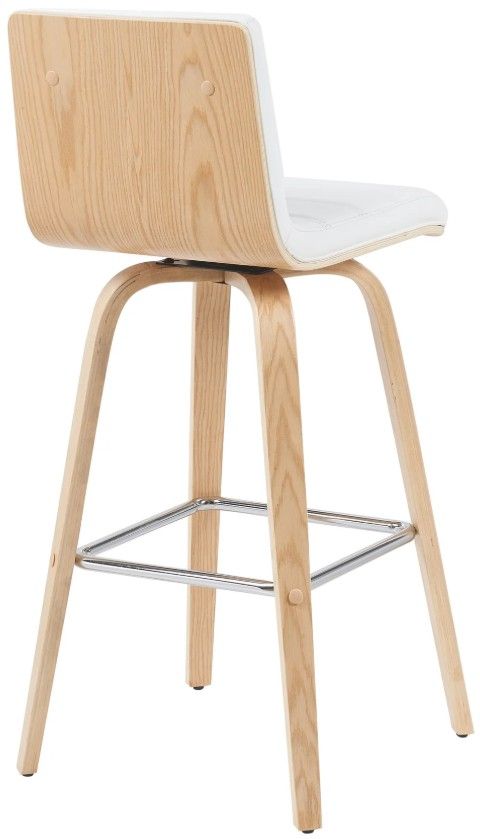 Armen Living Vienna 2-Piece Oak/White Swivel Barstool Set-3
