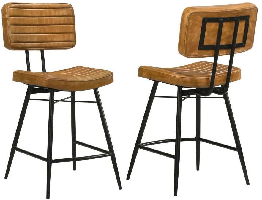 Coaster Partridge Set of 2 Upholstered Counter Height Stools with Footrest Sleep Ezzz Rolla MO