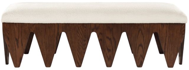 Meridian Furniture Altair Cream/Walnut Upholstered Bench-1