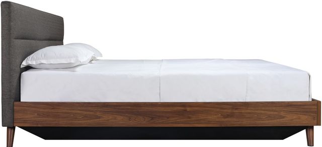 Mazin Furniture Fletcher Faux Walnut/Gray Full Upholstered Platform Bed with Lift Storage-2