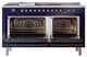 Ilve® Nostalgie II Noblesse 60'' Midnight Blue Pro Style Dual Fuel Range with Burnished Trim-1